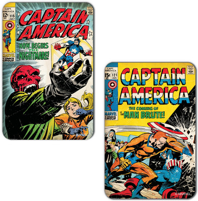 

Marvel Captain America-blue (Officially Licensed) Fridge Magnet Pack of 2(Multicolor)