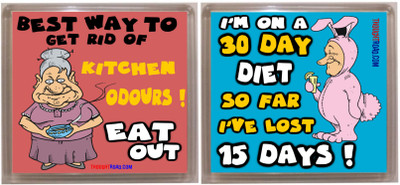 

Thoughtroad 30DAYS DIET EAT OUT Fridge Magnet Pack of 2