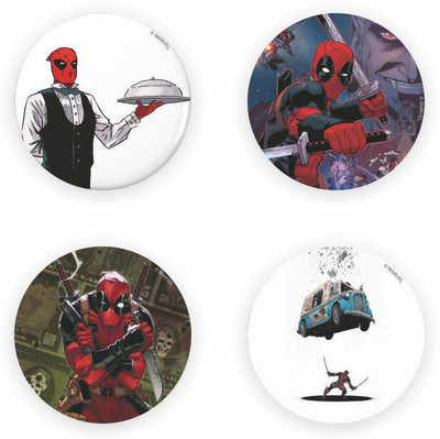 

Marvel Deadpool Car pack of 4 (Officially Licensed) Fridge Magnet Pack of 4(Multicolor)