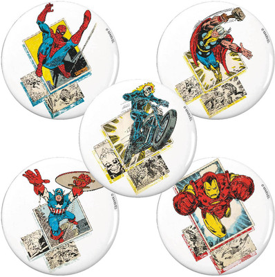 

Marvel Avengers action pack of 5 (Officially Licensed) Fridge Magnet Pack of 5(Multicolor)