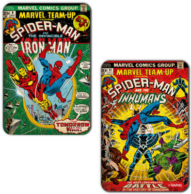 

Marvel Spiderman -Iron man (Officially Licensed) Fridge Magnet Pack of 2(Multicolor)