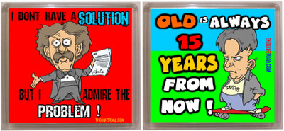 

Thoughtroad SOLUTION OLD 15YRS Fridge Magnet Pack of 2