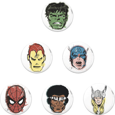 

Marvel Comics All faces pack of 6 (Officially Licensed) Fridge Magnet Pack of 6(Multicolor)