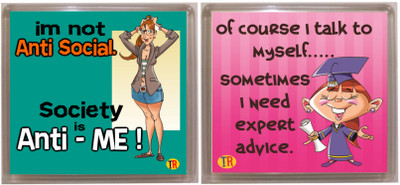 

Thoughtroad Anti-social expert Fridge Magnet Pack of 2