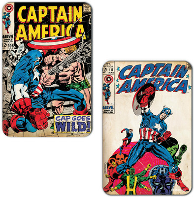 

Marvel Captain America goes wild (Officially Licensed) Fridge Magnet Pack of 2(Multicolor)