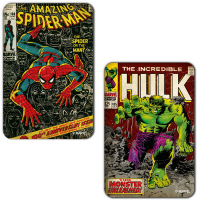 

Marvel Spiderman -Hulk (Officially Licensed) Fridge Magnet Pack of 2(Multicolor)