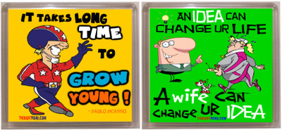 

Thoughtroad CHANGE IDEA GROW YOUNG Fridge Magnet Pack of 2