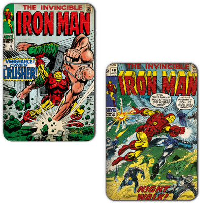 

Marvel Iron man night walk (Officially Licensed) Fridge Magnet Pack of 2(Multicolor)