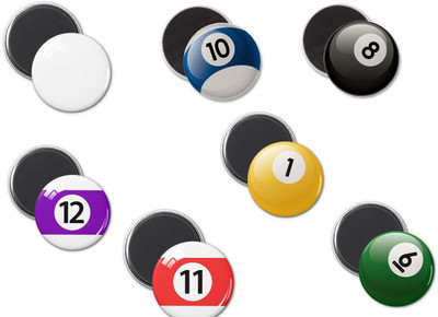 

GeekGoodies Pool Ball Set of 7 Fridge Magnet Pack of 7(Multicolor)