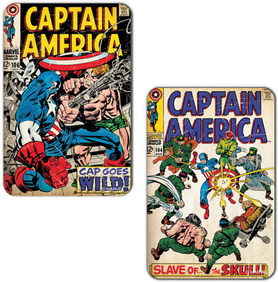 

Marvel Captain America-Skull (Officially Licensed) Fridge Magnet Pack of 2(Multicolor)