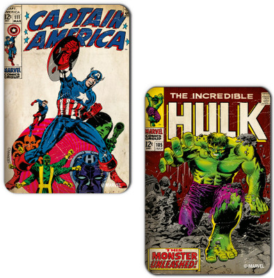 

Marvel Hulk-captain America (Officially Licensed) Fridge Magnet Pack of 2(Multicolor)