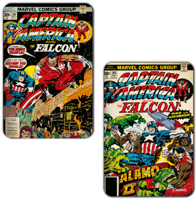 

Marvel Captain America & Falcon (Officially Licensed) Fridge Magnet Pack of 2(Multicolor)