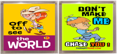 

Thoughtroad World Chase u Fridge Magnet Pack of 2