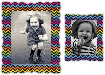 NOURiSH Rectangular Photo Frame Fridge Magnet Pack of 2(Multicolor)