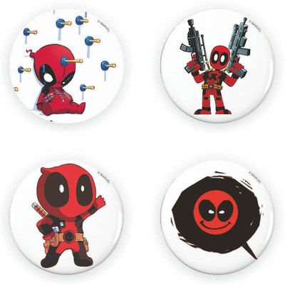 

Marvel Deadpool Comic pack of 4 (Officially Licensed) Fridge Magnet Pack of 4(Multicolor)