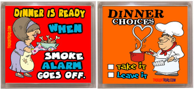 

Thoughtroad Smoke alarm dinner choice Fridge Magnet Pack of 2