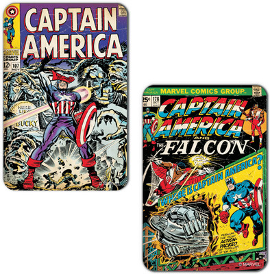 

Marvel Captain America-action (Officially Licensed) Fridge Magnet Pack of 2(Multicolor)