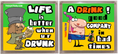 

Thoughtroad Drink company life is better Fridge Magnet Pack of 2