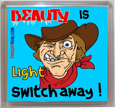 

Thoughtroad Beauty Is Light Switch Away Fridge Magnet Pack of 1(Multicolor)