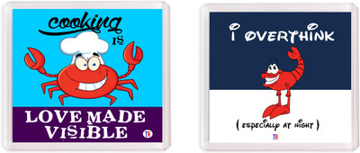 

Thoughtroad Love The Chef Fridge Magnet Pack of 2(Multicolor)