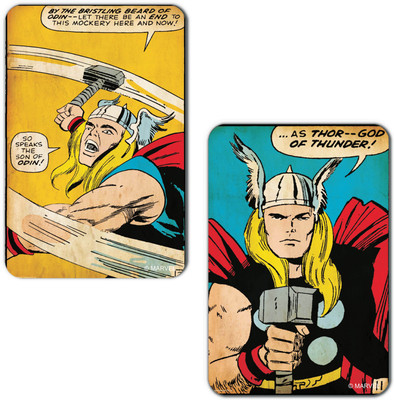 

Marvel Thor-hammer (Officially Licensed) Fridge Magnet Pack of 2(Multicolor)