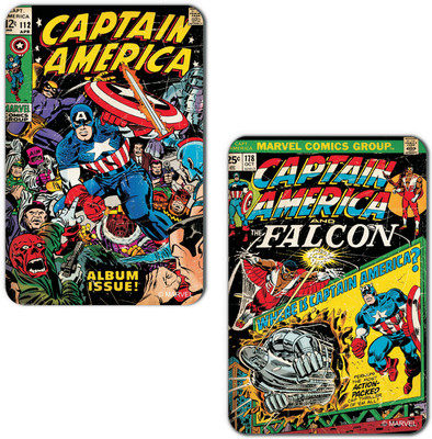 

Marvel Captain America-album issue (Officially Licensed) Fridge Magnet Pack of 2(Multicolor)