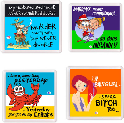 

Thoughtroad Marriage Itch Fridge Magnet Pack of 4