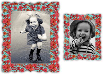 NOURiSH Rectangular Photo Frame Fridge Magnet Pack of 2(Multicolor)