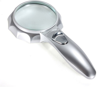 

sukot Hand-Held Illuminated Reading Map Magnifying amplify Loupe 7X 50mm Magnification 6 Led Illumination Magnifier(Silver)