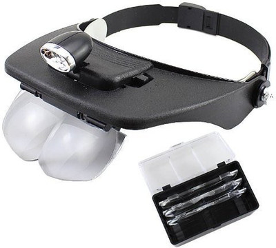 Pia International LED Head light with Hands Free 3X Magnifying Glass(Black, White) Pia International LED Head light with Hands Free 3X Magnifying Glass(Black, White)