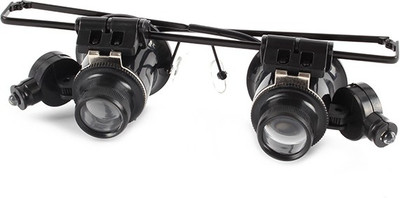 

Divinext Glasses type watch repair magnifier with light 20x Magnifier(Black)