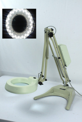 

LENSEL FLEXIBLE ARM ILLUMINATED MAGNIFIER STANDARD MODEL (LED) INCLUDING MOVABLE HEAVY BASE WITH INCREASED MAGNIFICATION ATTACHMENT 4X DESK TOP ILLUMINATED INSPECTION MAGNIFIER(Cream)