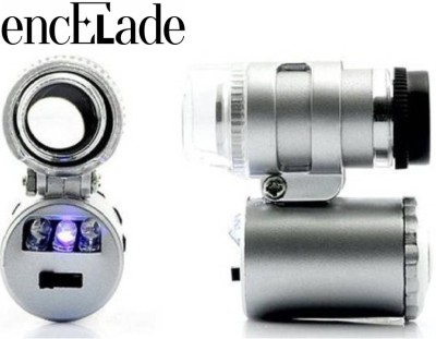 Encelade 2pc LED UV Light Currency Detector Portable 60x Magnifying Glass(Silver)