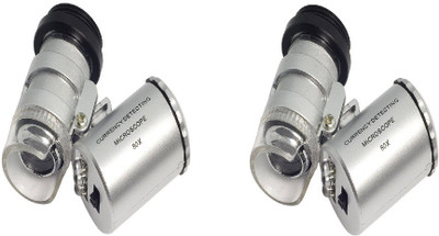 

Gade pack of 2 UV Mini Led 60x microscope(Silver)