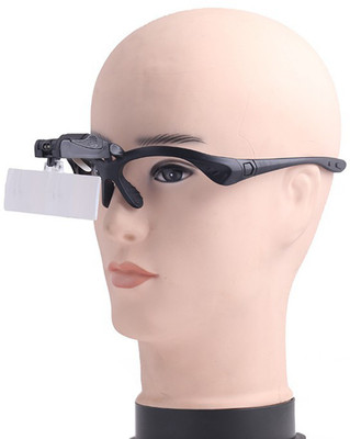 SJ Head 2led Jewelry Magnifying Glass 1x 1.5x 2x 2.5x 3.5x Magnifier(Multicolor)