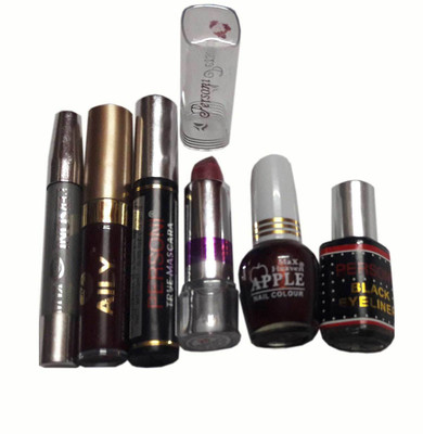 

Personi Makeup Combo: Liner, Mascara, Kajal, Lipstick, Nail Polish set of 6(Pack of 6)