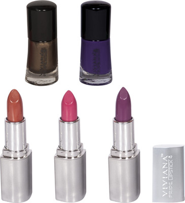 

Viviana Lipstick & Nail Paint Kit(Pack of 5)