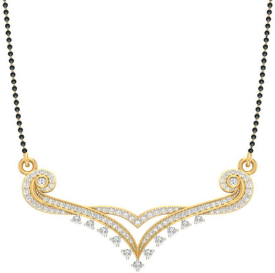 

Jewels5 Vidya 18kt Diamond Yellow Gold Mangalsutra Tanmaniya(Rhodium Plated)
