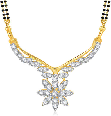 

Meenaz Flower Shape Tanmaniya Cz Alloy Mangalsutra