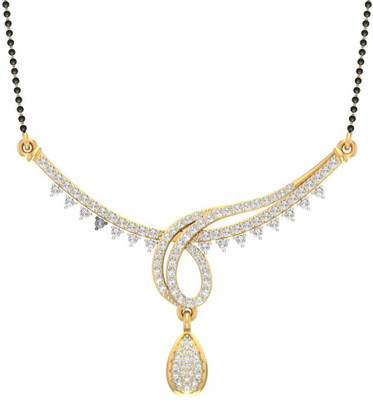 

Jewels5 Praghosha 18kt Diamond Yellow Gold Mangalsutra Tanmaniya(Rhodium Plated)