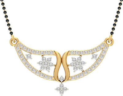 

Jewels5 Shrungi 18kt Diamond Yellow Gold Mangalsutra Tanmaniya(Rhodium Plated)
