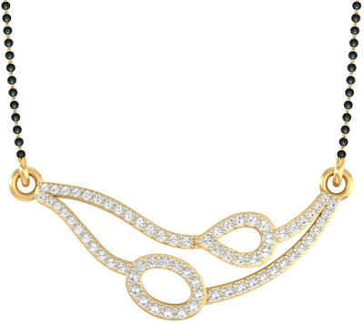 

Jewels5 Syringa 18kt Diamond Yellow Gold Mangalsutra Tanmaniya(Rhodium Plated)