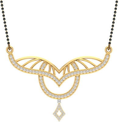 

Jewels5 Kalindi 18kt Diamond Yellow Gold Mangalsutra Tanmaniya(Rhodium Plated)