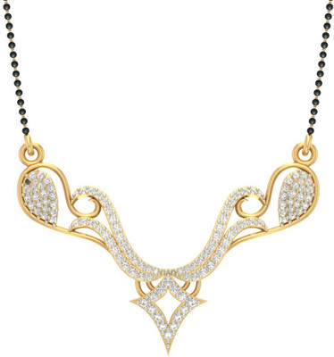 

Jewels5 Atreyi 18kt Diamond Yellow Gold Mangalsutra Tanmaniya(Rhodium Plated)