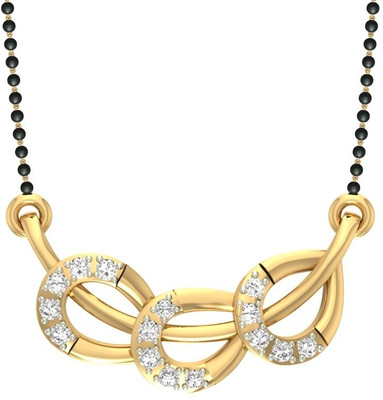 

Jewels5 Anemone 18kt Diamond Yellow Gold Mangalsutra Tanmaniya(Rhodium Plated)