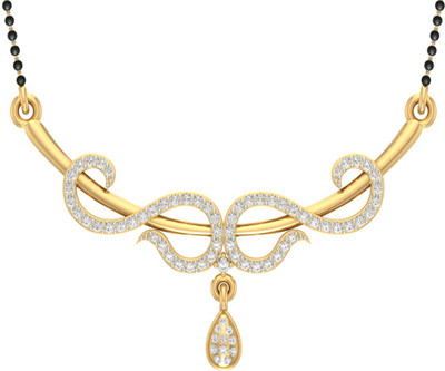 

Jewels5 Pushyami 18kt Diamond Yellow Gold Mangalsutra Tanmaniya(Rhodium Plated)