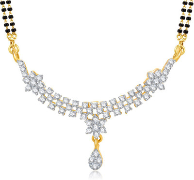 MEENAZ Royal Pretty Exclusive Tanmaniya Cz Alloy Mangalsutra