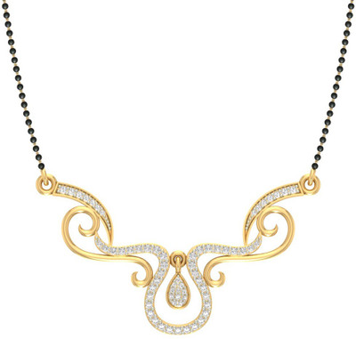 

Jewels5 Amaya 18kt Diamond Yellow Gold Mangalsutra Tanmaniya(Rhodium Plated)