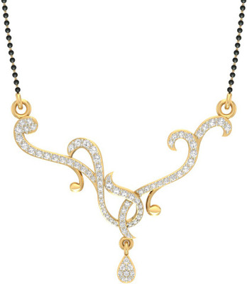 

Jewels5 Shashvati 18kt Diamond Yellow Gold Mangalsutra Tanmaniya(Rhodium Plated)