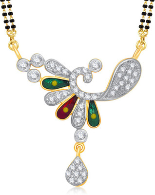 

Meenaz Delicate Flower Peacock Alloy Mangalsutra